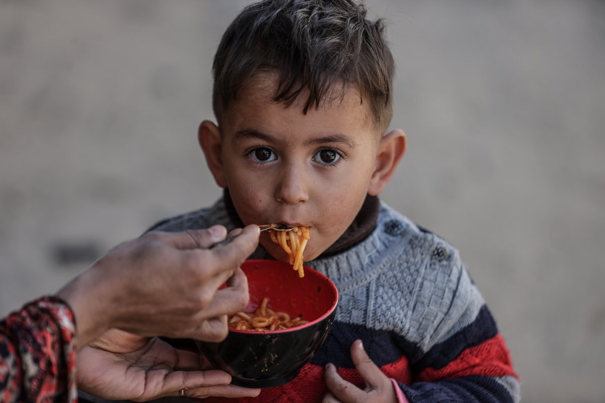 1.1 million people in #Gaza are experiencing the worst level of food insecurity.

WFP provides food packages, wheat flour, and specialized nutrition products to families, while supporting bakeries and over 70 community kitchens.

As #famine looms, we must be able to deliver more.