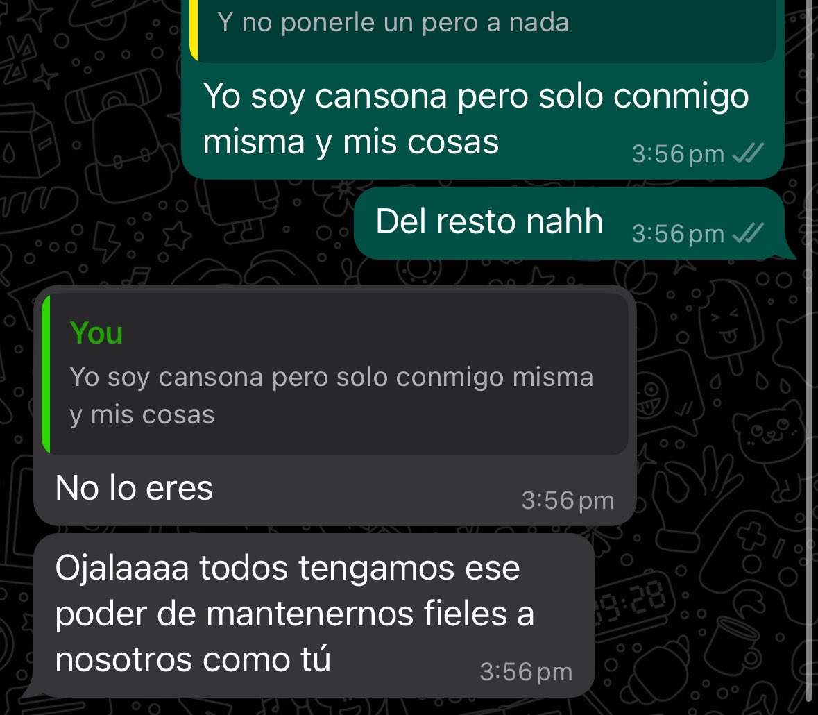 Yesy_est's tweet photo. Yo diciéndole a una amiga que si soy cansona porque así es como lo percibo de los demás y entonces ella encuentra algo positivo por decirme…. Ella es todo lo que está bien.  La amo 🥹 https://t.co/og8gOqpYHk