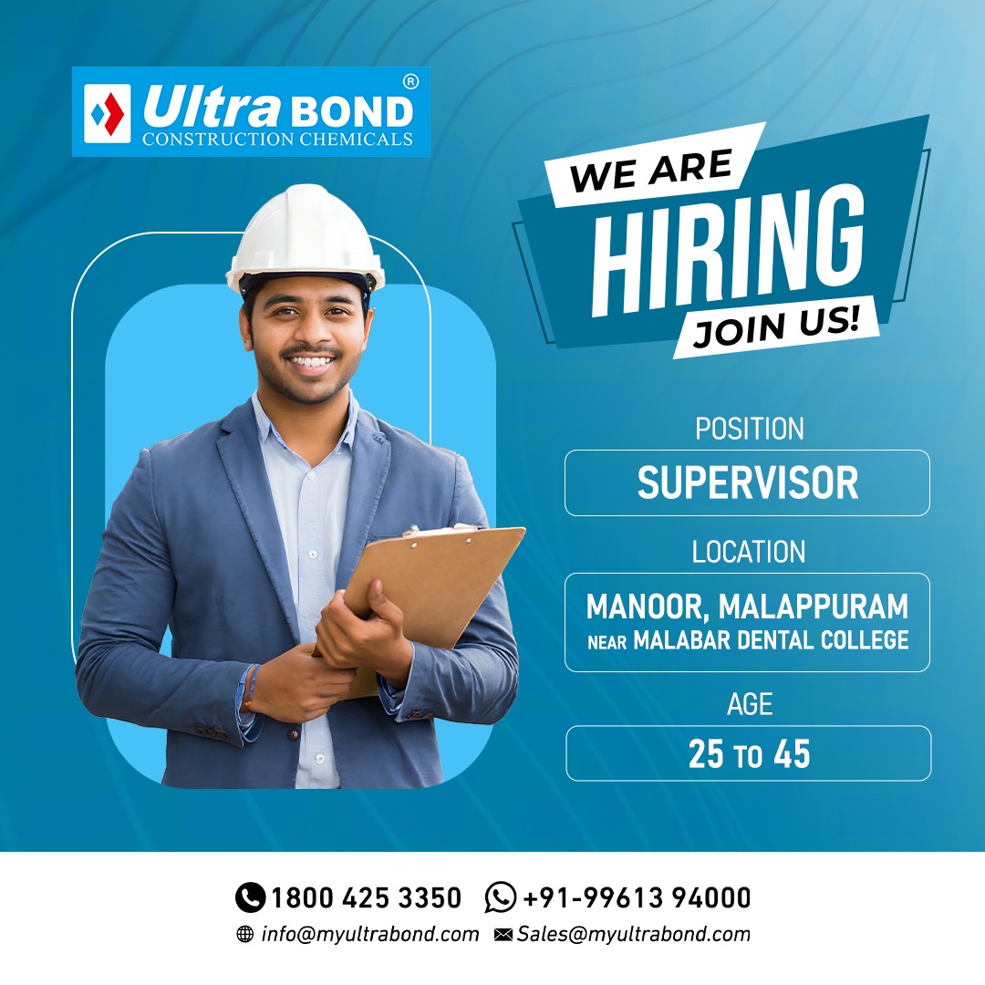 Up for a leadership challenge? Ultra Bond seeks a Supervisor to build our sales & your career! Shoot your CV now.

#ultrabond #constructionchemicals #hiring #salesexecutive #jobhiring #jobvacancy #sales