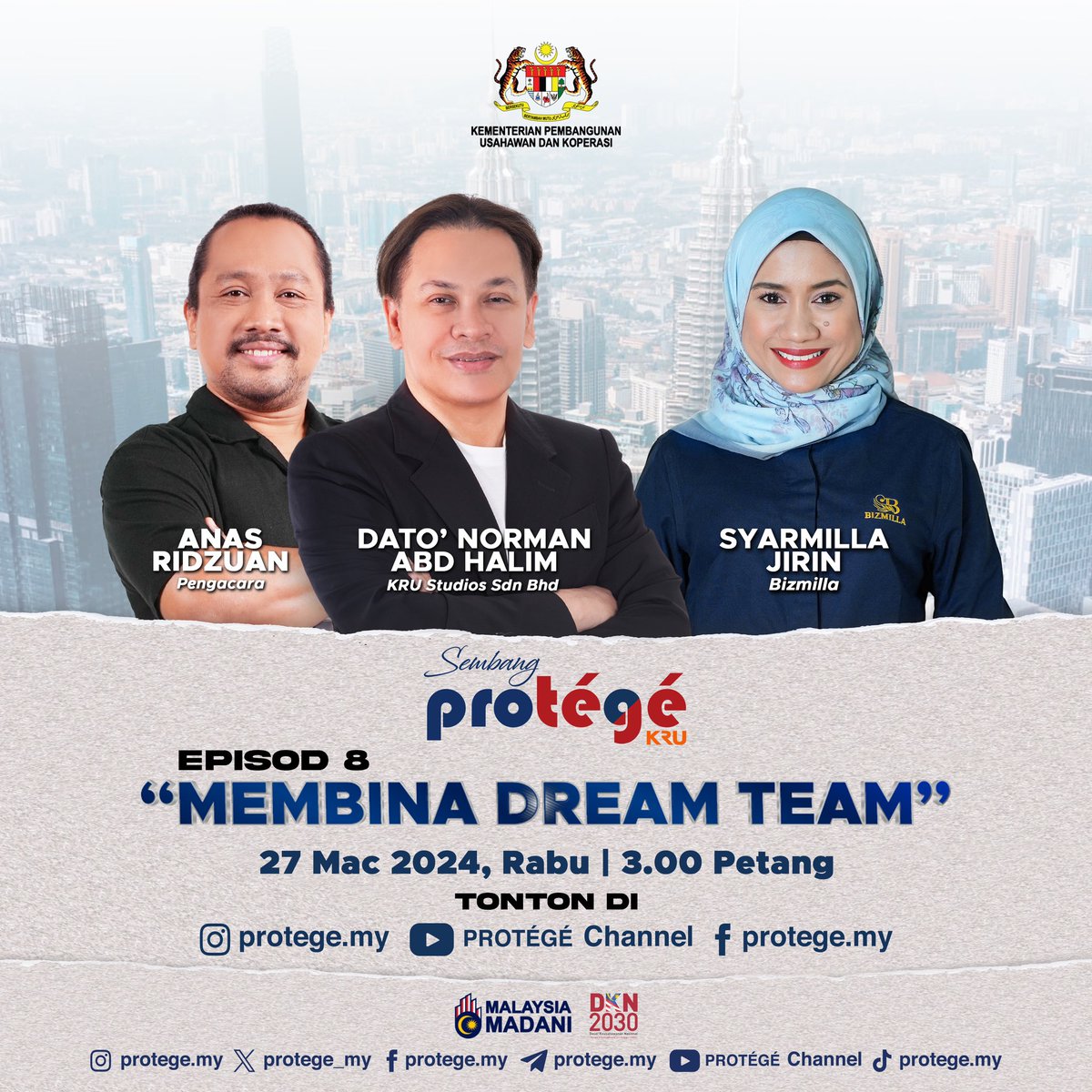 Saksikan Sembang Protégé x KRU, Episod 8 ‘Membina Dream Team’ menampilkan Puan Mila Jirin bersama Dato’ Norman dan Anas mengupas topik berkaitan pasukan hebat, 27 Mac 2024 (Rabu), jam 3 petang. 

#KUSKOP #PROTÉGÉ #SembangProtégé #MembinaDreamTeam