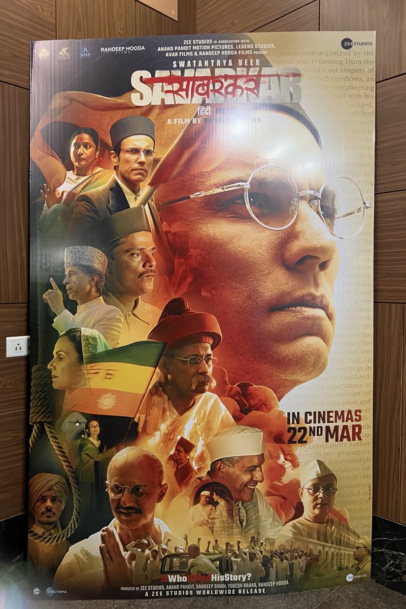 AsnimRebello's tweet photo. A huge round of applause for @RandeepHooda who plays Savarkar ..
A performance for the ages I must say 
We are lucky to have an actor like you #RandeepHooda a dedicated performer with so much of talent and capability !

Since I was in Mumbai India 🇮🇳 I got a chance to watch this beautiful movie 🎥 in PVR cinema with a houseful audience