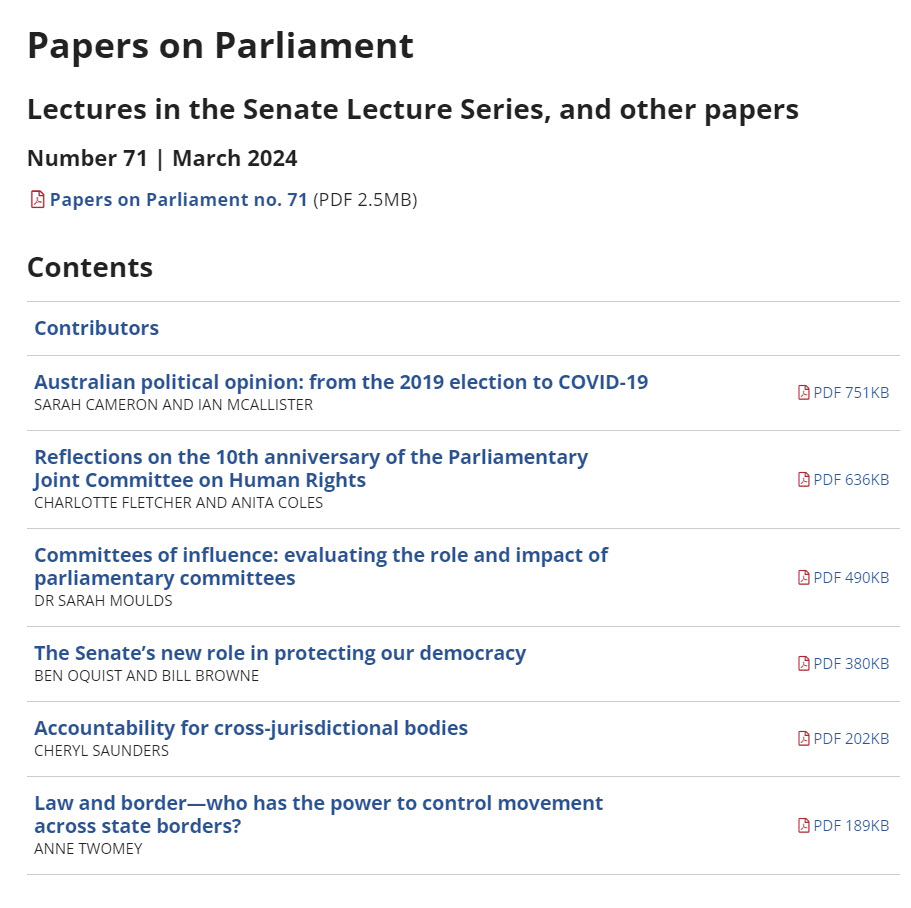 The latest in our series of Papers on Parliament has arrived! If you love a deep dive into all things parliamentary, this is for you! bit.ly/4a8yo3x