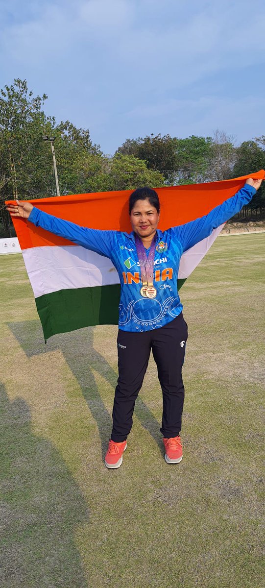 Congratulations to Ms. Nayanmoni Saikia Dy SP, AFPF winning 1 Gold & 1 Bronze at the Asian Lawn Bowls Championship 2024 Pattaya Thailand @assamforest