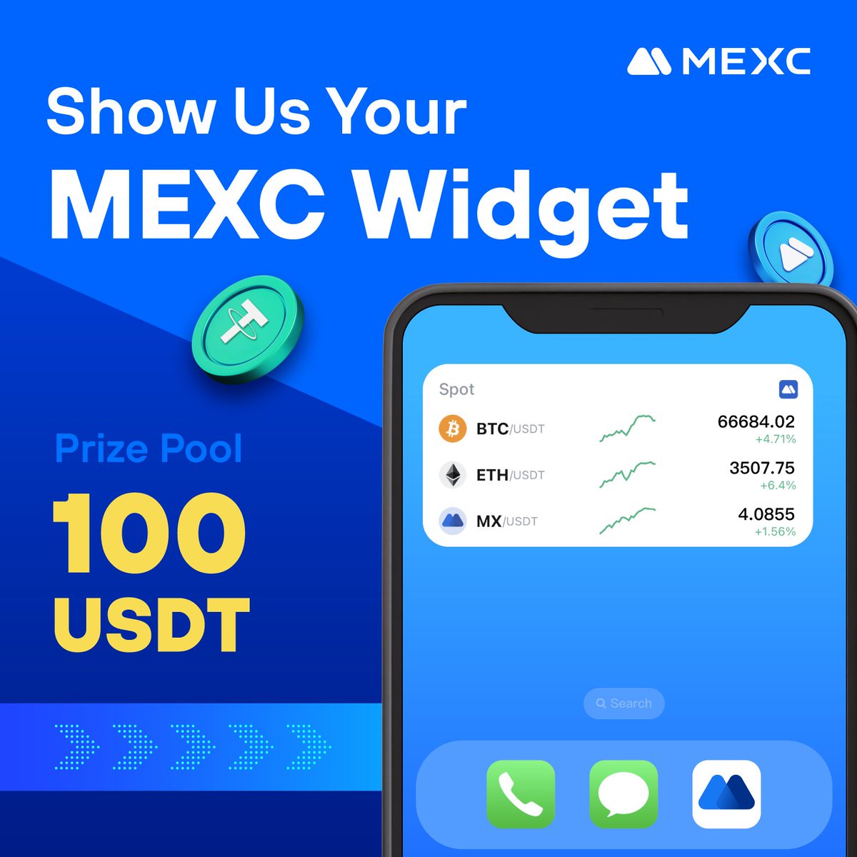 MEXC's tweet photo. Join the #MEXCWidget Challenge to win 100 $USDT 🎁
How?
🔹Follow + RT @MEXC_Official
🔹Add the #MEXC Widget to your phone, take a nice photo, and submit it in the comments using #MEXCWidget
🔹Fill out: https://t.co/jqcXVSeMpU https://t.co/yOcwkaO4Av