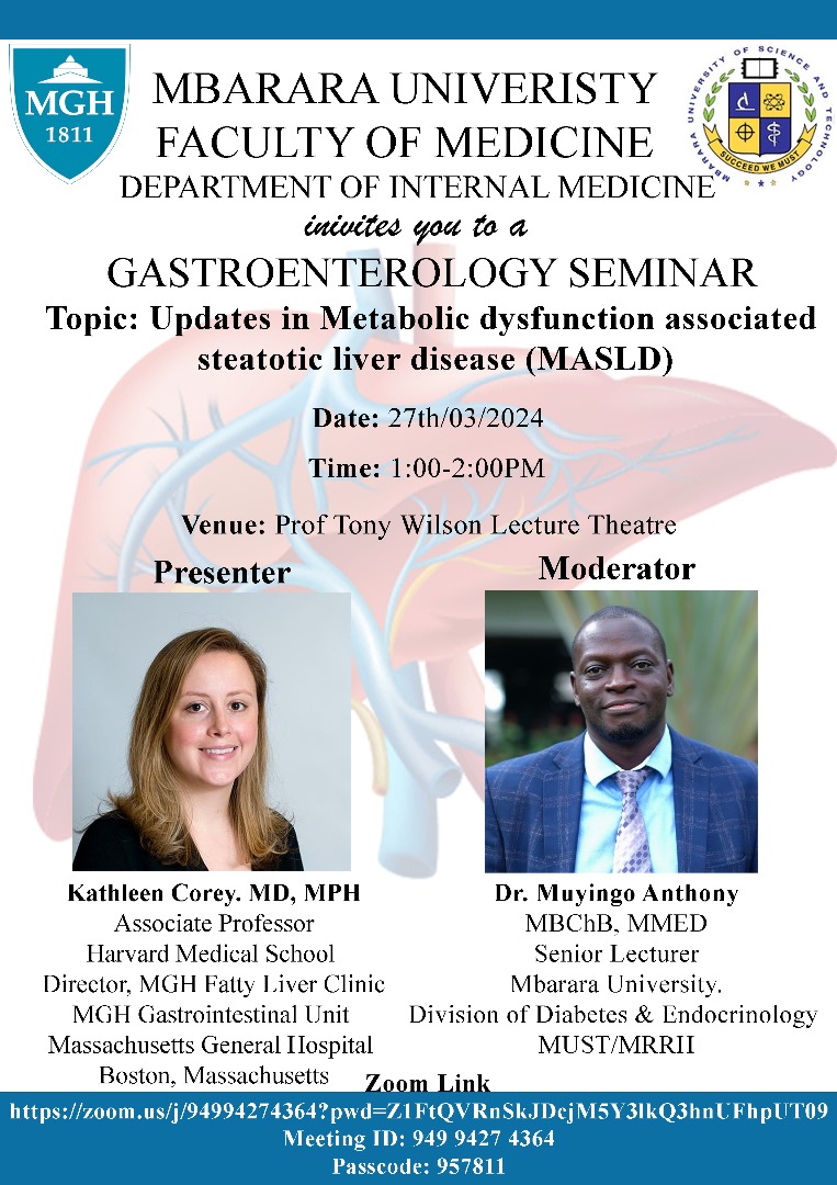 Join us this Wednesday this Holy Week for a GI seminar hosted by Dept of Internal Medicine @MbararaUST @MustMedFaculty