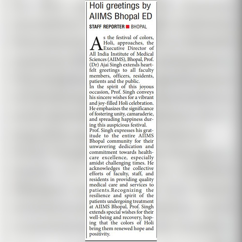 AIIMSBhopal's tweet image. समाचार पत्रों में एम्स भोपाल दिनांक 25-03-2024