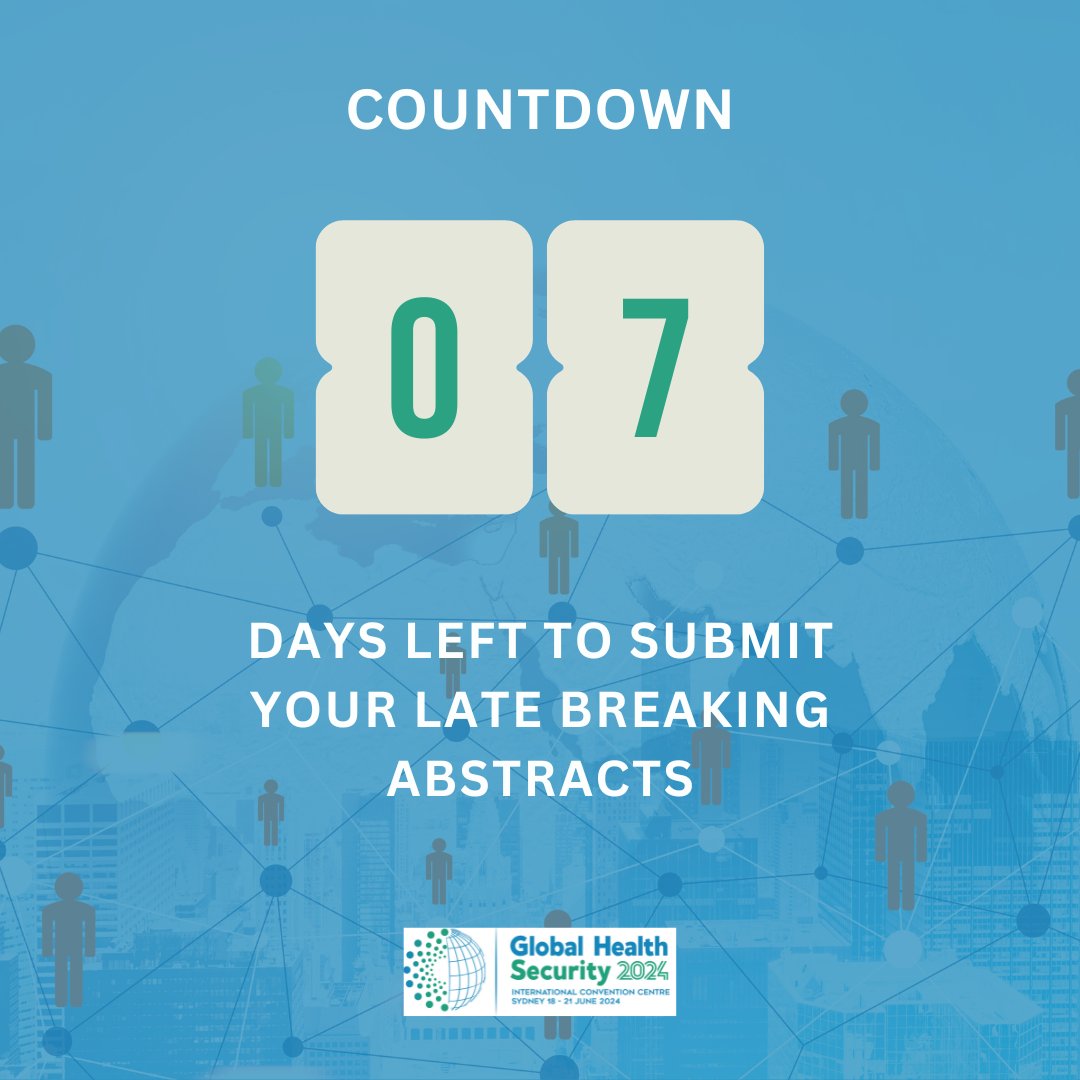 Urgent! Time is running out! There are only 7 days left to submit your late breaker abstracts for GHS2024! ghsconf.com/call-for-late-… Cut-off date April 1st 11:59PM AEST. #GHS2024 #globalhealth