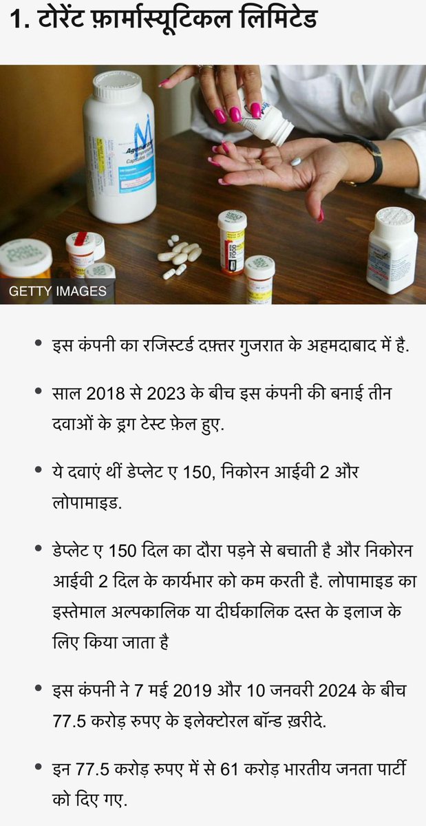 AnshumanSail's tweet photo. Massive expose has been done by BBC which links Electoral Bond Scam by Modi to public health directly

● BJP has taken donations from Electoral Bonds by pharma companies who medicines have failed in constant drug tests.

● Narendra Modi should answer as why BJP accepted donations from these pharma companies. What favors were given by Modi to these companies against these Electoral Bonds? Did Modi compromise public health by taking these Electoral Bonds?