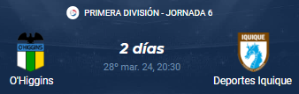 JTorres_OHi's tweet photo. Datos Clave #Fecha6
- Últimos 25 juegos: #OHiggins 10 PG, 7 PE y #Iquique 8 PG. Dif. de gol 35/29 favor de #OHi
- Último triunfo como visita de #Iqui contra #OHi fue en 2016.
- De local #OHi no ha perdido contra #Iqui en los últimos 4 partidos.
#VozDeportiva
#OHigginsTotal https://t.co/wMLyBX2gVa