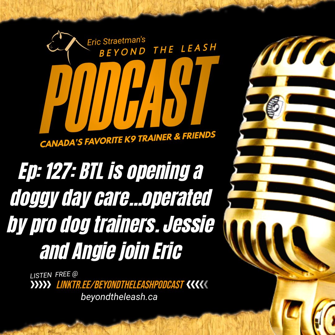 #BeyondTheLeashPodcast
with Host🎙 #EricStraetmans
🎧 Ep 127: BTL is opening a #doggydaycare #Wagsville Operated by pro #dogtrainers. Jessie & Angie join Eric. 
linktr.ee/beyondtheleash…
⭐️OFFICIAL SPONSOR⭐️
@BigCountryRaw
#dogdaycare #dogsoftwitter #DogsOfX