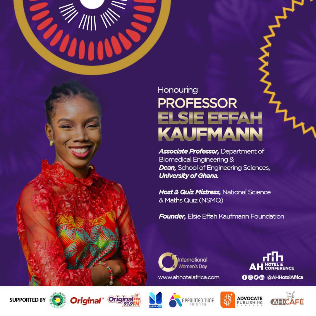 Honouring Professor ,Elsie Effah Kaufmann's Inspiring Leadership! During this International Women's Month, AH Hotel & Conference proudly salutes Professor Elsie Effah Kaufmann, a trailblazer in academia and a beacon of empowerment. #IWD2024 #InternationalWomensMonth #NSMQ