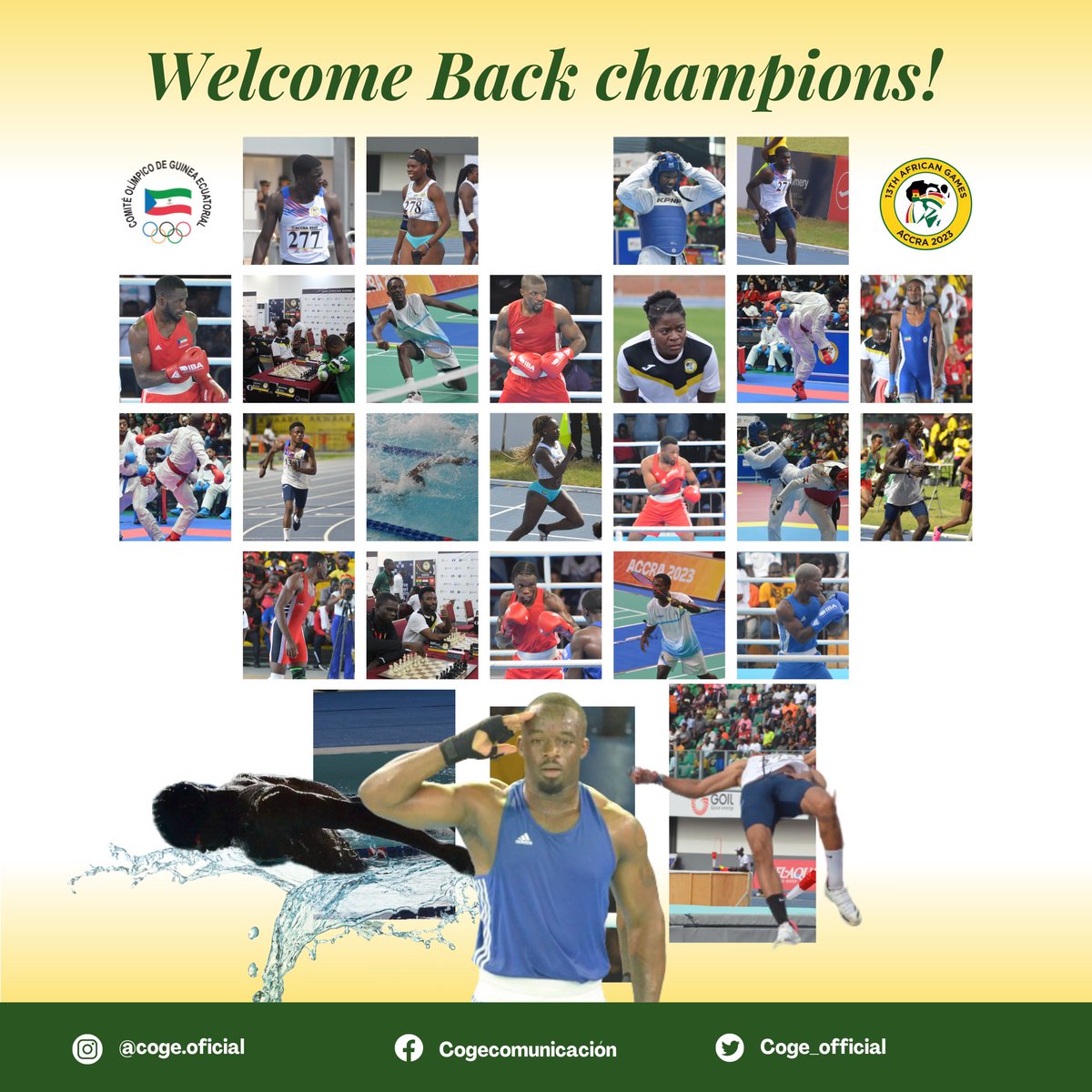¡Terminan los Juegos Africanos de Accra! Agradecemos vuestra dedicación y esfuerzo. Estamos comprometidos con vuestro desarrollo deportivo. Seguiremos trabajando juntos para alcanzar nuevas metas y grandes triunfos. ¡Gracias y hasta pronto! #SomosCOGE 🏆🇬🇶
