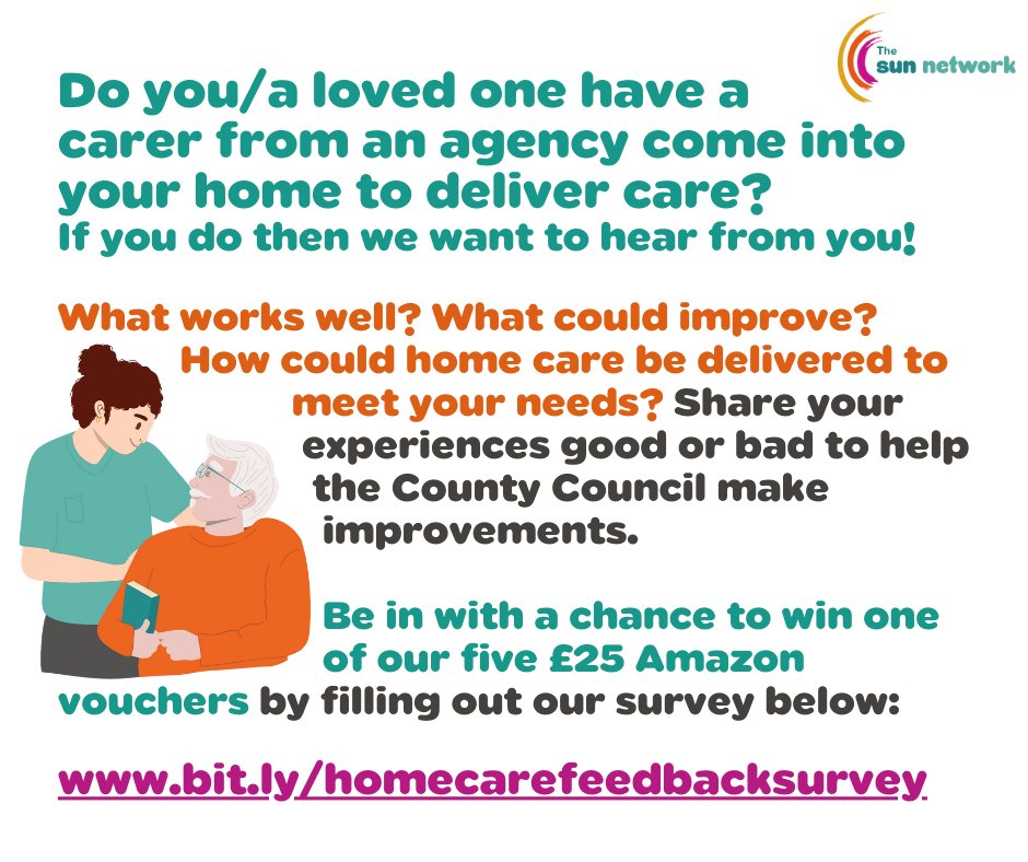 🌞Do you/a loved one have a carer from an agency come into your home to deliver care? What works well? What could improve? How can it be delivered to meet your needs? Share your experiences and have your say here: bit.ly/homecarefeedba… @CambsPboroICS @CambsCC @HW_CambsPboro