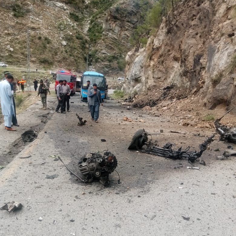 Five Chinese nationals were killed in a suicide bombing in Bisham, Khyber Pakhtunkhwa. As of now, no group has claimed responsibility for the attack.