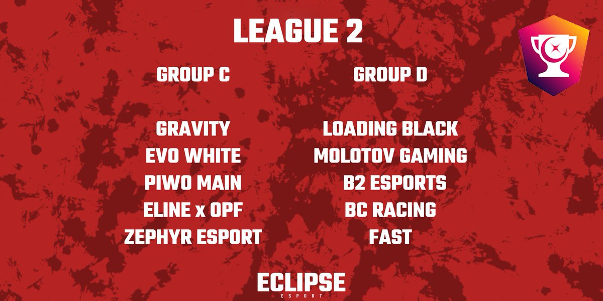 Eclipse Esport (@eclipseesportfr) on Twitter photo π’ Results of the EMC S6 - League 2 π’
<a href="/TeamGravityTM/">Gravity</a> <a href="/EvoTM/">Evo Esports</a> <a href="/PIWO_trackmania/">Piwo_Trackmania TEAM</a> <a href="/eSport_Line_/">eSport Line</a> <a href="/EsportOpf/">OPF ESPORT</a> <a href="/Zephyr_E_Sport/">Zephyr Esport</a> <a href="/LoadingTM2/">Loading</a> <a href="/MolotovGGs/">Molotov Gaming</a> <a href="/B2_eSports/">B2 eSports</a> <a href="/BCR_TM/">BCR Tm</a> #EMC π’ Results of the EMC S6 - League 2 π’
<a href="/TeamGravityTM/">Gravity</a> <a href="/EvoTM/">Evo Esports</a> <a href="/PIWO_trackmania/">Piwo_Trackmania TEAM</a> <a href="/eSport_Line_/">eSport Line</a> <a href="/EsportOpf/">OPF ESPORT</a> <a href="/Zephyr_E_Sport/">Zephyr Esport</a> <a href="/LoadingTM2/">Loading</a> <a href="/MolotovGGs/">Molotov Gaming</a> <a href="/B2_eSports/">B2 eSports</a> <a href="/BCR_TM/">BCR Tm</a> #EMC