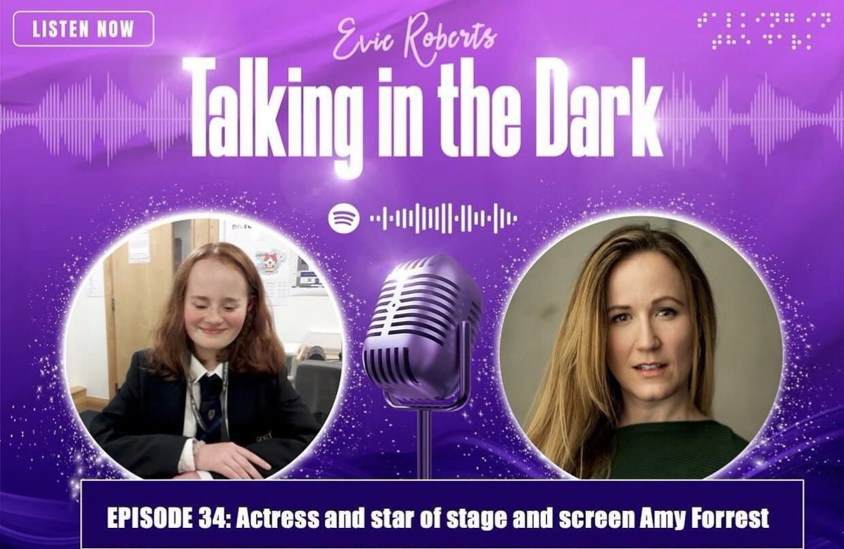 Delighted to be apart of the #TalkingInTheDarkPodcast family! Evie is fantastic at what she does! Check out this lovely interview! Talking all things representation, visual impairments & my career so far ❤️ To listen: youtu.be/5cjDytytW9c?fe…