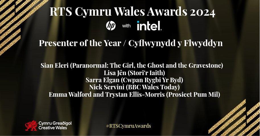 Looking forward to presenting an award for Presenter of the Year category at next month's @RTSCymruWales Well done to all the fab nominees! @NickServini @Sarraelgan @lisajenbrown @Tryst_Ellis @emmagwalford @sianelerievans