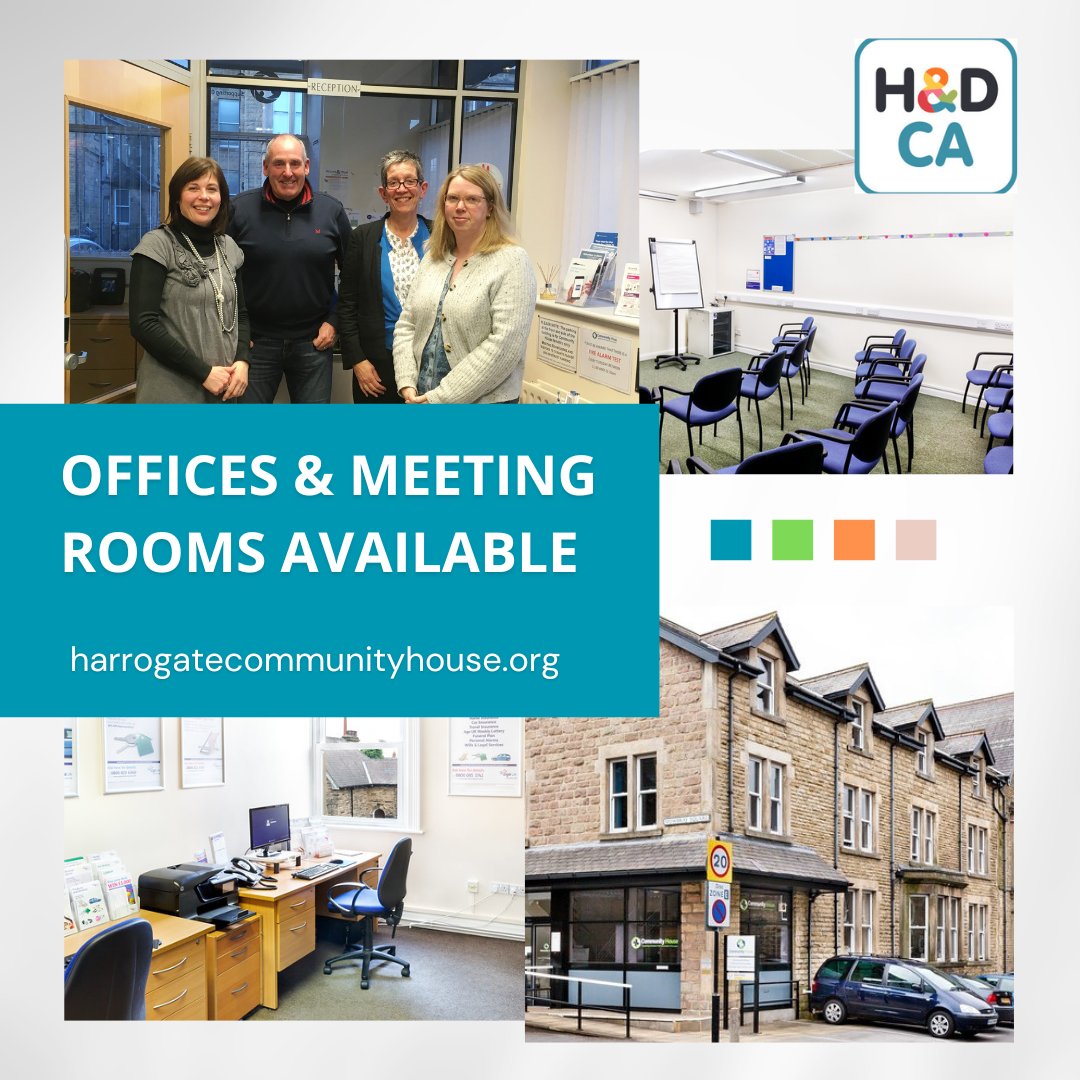 We❤️being home to vital, much loved local charities at our central #Harrogate hub. Our well equipped, reasonably priced meeting rooms are available to all, inc evenings & weekends, with all income helping to maintain our charity building🏠 ☎️01423 504074 harrogatecommunityhouse.org