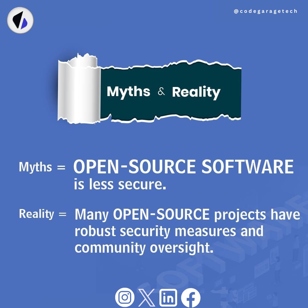 codegaragetech's tweet image. Many businesses and organizations trust open-source solutions because they&apos;re known to be super secure. So, if you want to give it a try, then, don’t hesitate and go for it. 📢

📞 +1-760-683-9821
📧 sales@codegaragetech.com

#CodeGarageTech #SoftwareDevelopmemt