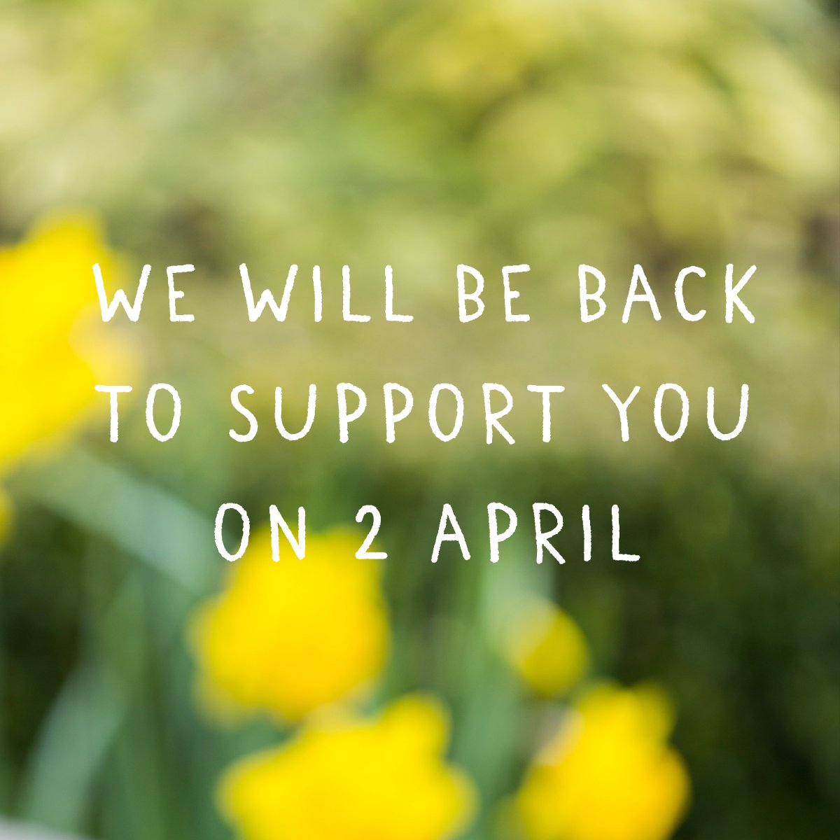 We'll be back to support you on 2 April. If you're looking for information during the bank holiday weekend, please visit our website which has lots of useful pages about living well with cancer. maggies.org/our-centres/ma…