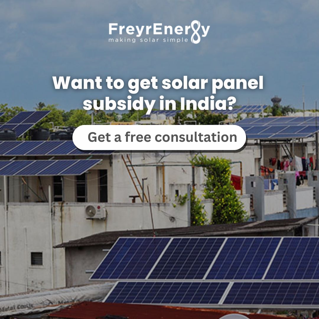 Thinking about going solar but unsure about the government subsidy? Freyr Energy is here to help! Get a FREE consultation from our solar experts and unlock the benefits of solar power. #freyrenergy #solarpanel #solarpanelsubsidy #subsidy #solarpanelindia #rooftopsolarpanel