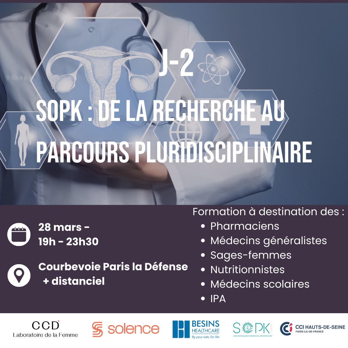 femtech_connect's tweet photo. Comment aider vos patientes à suspicion de #SOPK ?
#Medecin #IPA #Sagefemme #Pharmacien rejoignez nous le 28/03 pour mieux connaitre le Syndrome des ovaires polykystiques, 1ère cause d'infertilité chez les femmes en âge de procréer ! Inscriptions ici: https://t.co/vQp27Yg0ty https://t.co/wWrS89V1jp