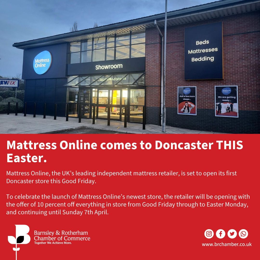 Member News buff.ly/3vq9sFH Mattress Online, the UK’s leading independent mattress retailer, is set to open its first Doncaster store this Good Friday.