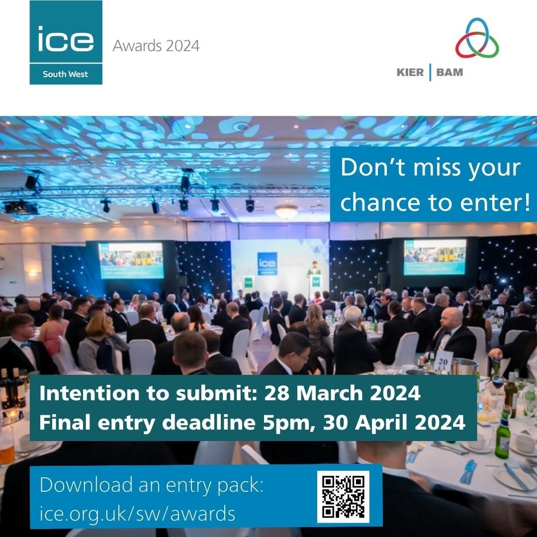 📢 Are you planning to enter the #ICESWAwards 2024? ✉️ Please notify us of your intention to submit via a quick email to ice.southwest@ice.org.uk by 28 March. Head to our website for more information on how to apply: buff.ly/3PO7vdV #civilengineering #civilengineers