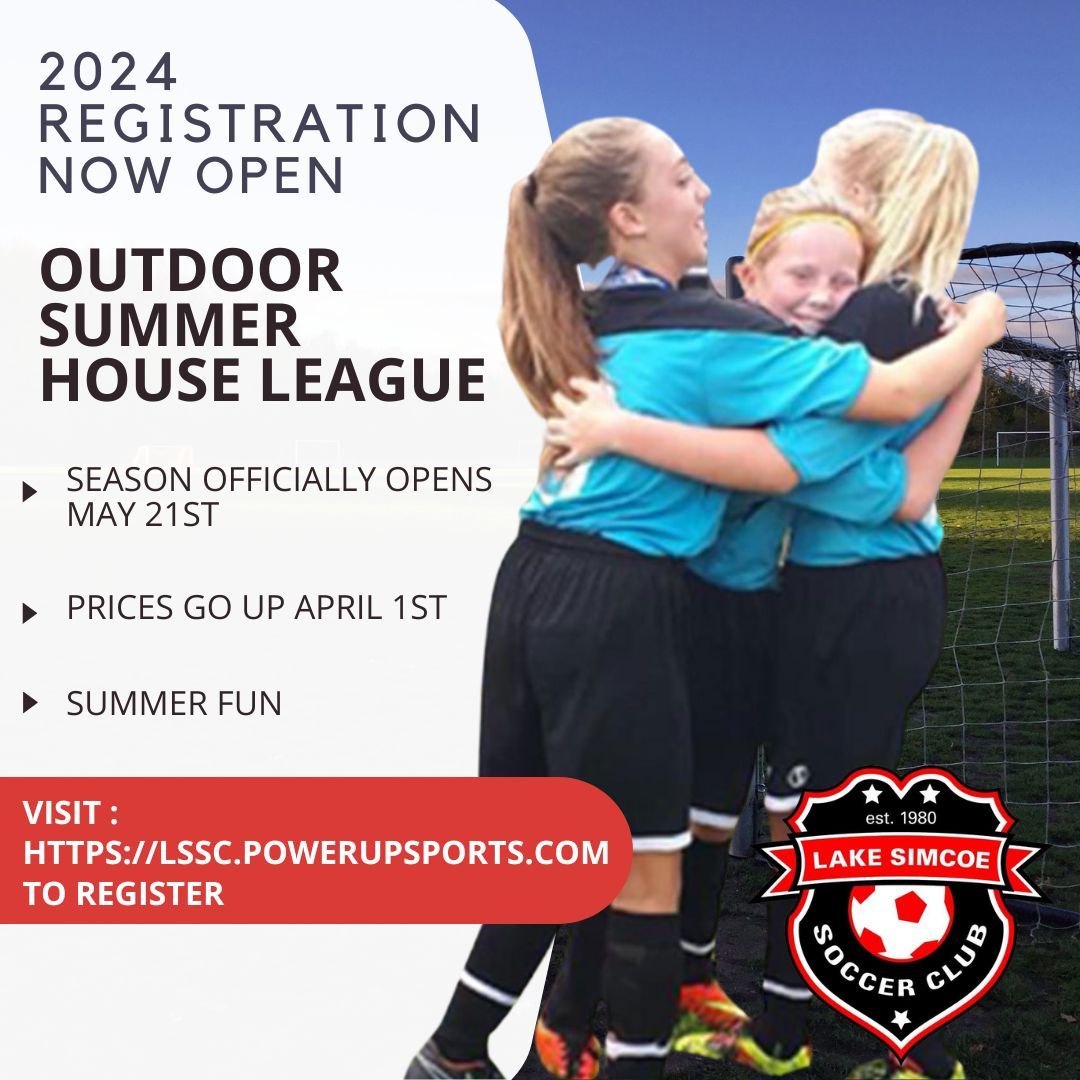 ⚽2024 house league registration open⚽
Season officially starts May 21st
Register Today - Prices Go Up April 1st 
lssc.powerupsports.com