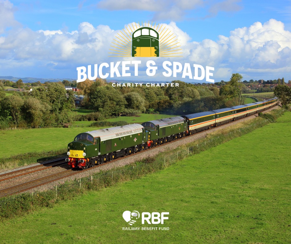 Join the RBF ‘Bucket & Spade’ charity charter for a day trip to Scarborough or the City of York. This charter will be hauled by Class 40 locomotive D213 ‘Andania’ with First Class Intercity carriages. To book please visit: branchline.uk/fixture.php