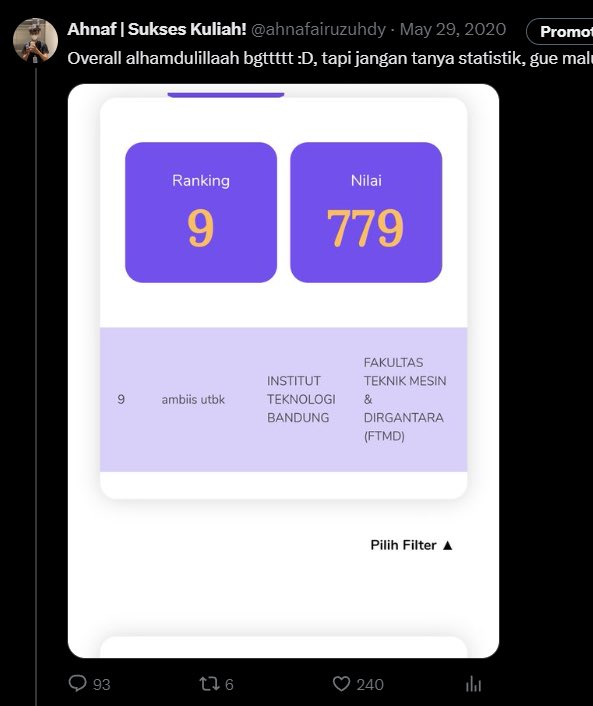 ahnafau's tweet image. Udah cukup belum buat sedih2nya? Yuk bangkit! (atau save dulu)

Bedanya SNBT sama SNBP, ia gak perlu dipersiapkan 3 tahun — 2 bulan? Bahkan 1 bulan pun bisa!

Di SNBP kemarin aku gak diunggulkan, tp malah nyalip temen2 dan jadi top 1 TO Inten &amp;amp; Mipi.

Gimana caranya? A thread.