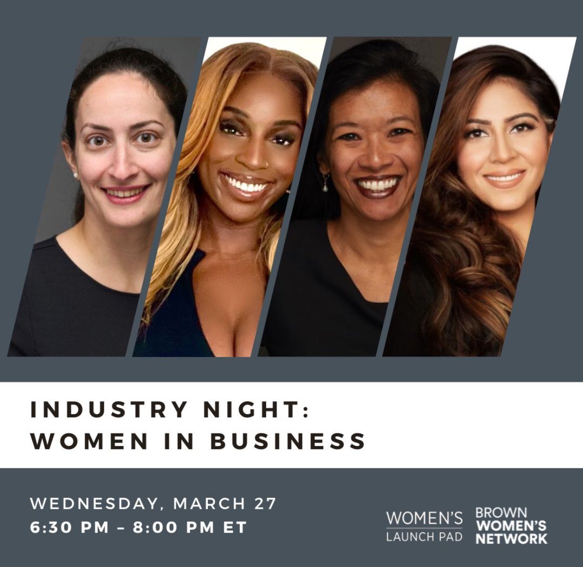 Celebrate Women’s History Month with us!

On 3/27 hear from Joanna Abousleiman '09, Odemi Pessu MPA '18 MPA '20, Chandra Metzler '95, &amp; Salima Rasul '07 for our Women in Business, Entrepreneurship, &amp; Finance Industry Night.

Register here: lnkd.in/esUvrx8Y