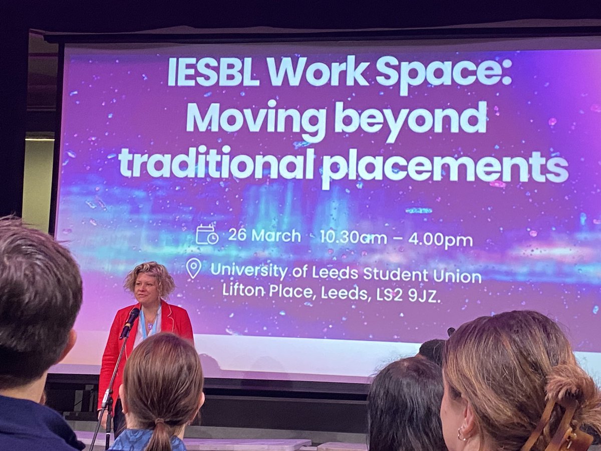 Great opening to @the_iesbl event hosted by the @UniversityLeeds. Welcoming speeches from @LeedsUniUnion reps, followed by Shantha from Group GTI & Karen, today’s host from UoL. #experiential #learning #employability