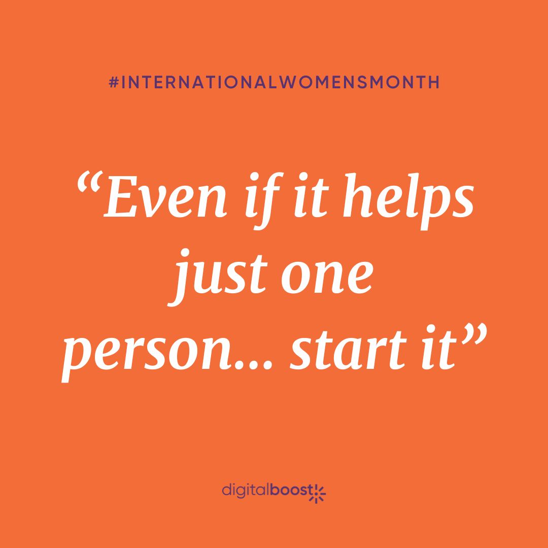 'Even if it helps just one person... start it' ✨ Hands up if you needed to hear this today? 🙋‍♀️ We love this advice from Natalie, founder of Creative Banter! Watch her interview here 👇eu1.hubs.ly/H082jDw0 #DigitalBoost #FemaleFounder #InternationalWomensMonth