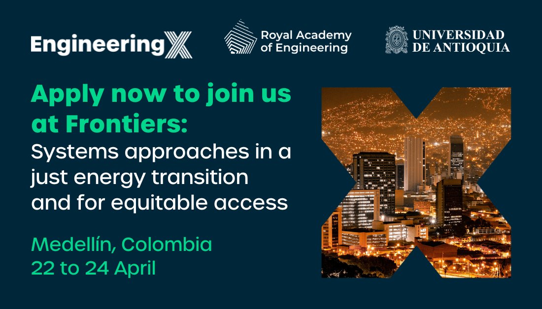 How can we ensure a just and inclusive transition to cleaner energy? Join #EngineeringX for their latest Frontiers event in Medellín, Colombia, exploring the challenges in transitioning to an energy system that is fair, safe and accessible. Register now: loom.ly/75GN7K4