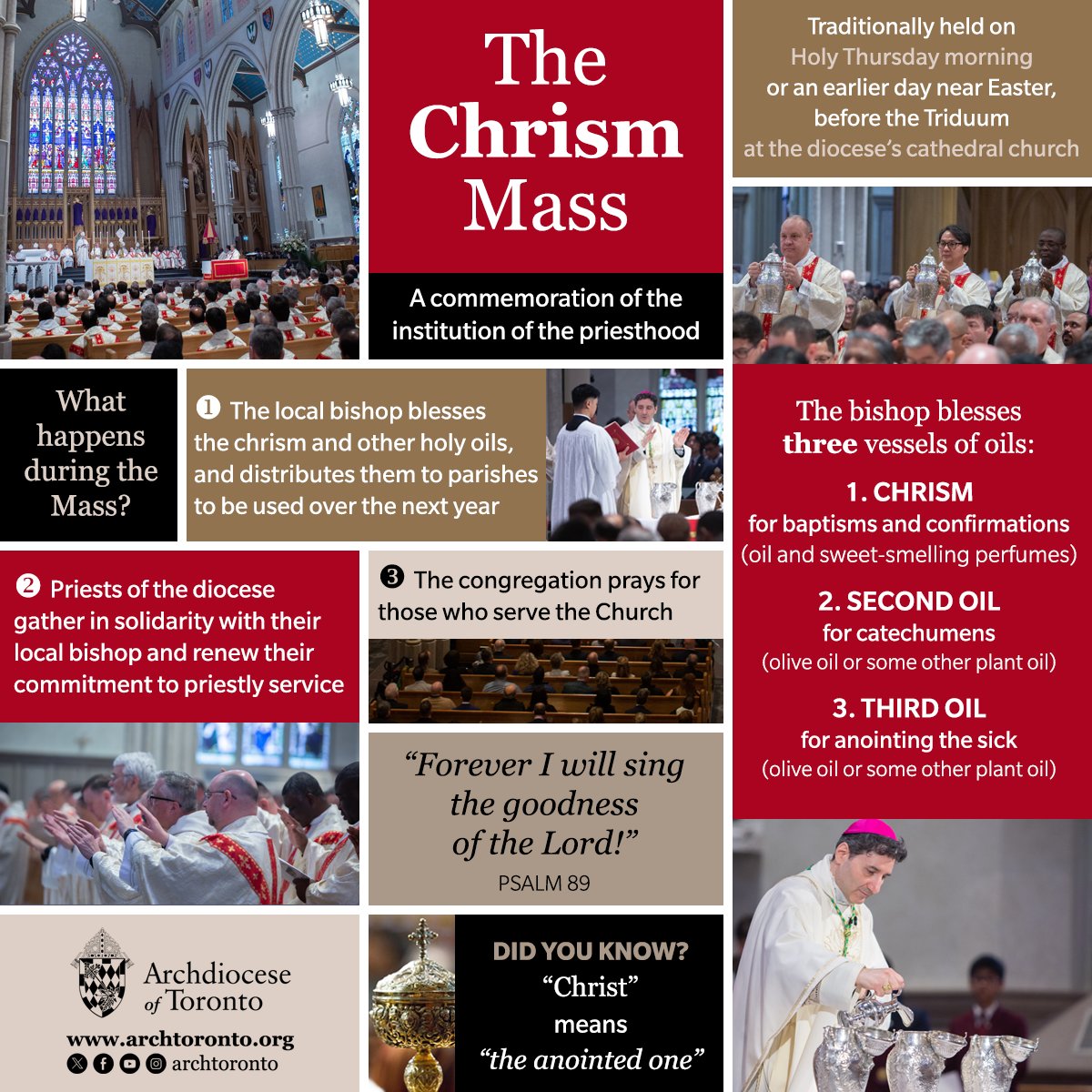 On this Tuesday of Holy Week, priests from across the Archdiocese of Toronto will gather for the Chrism Mass. #catholicTO