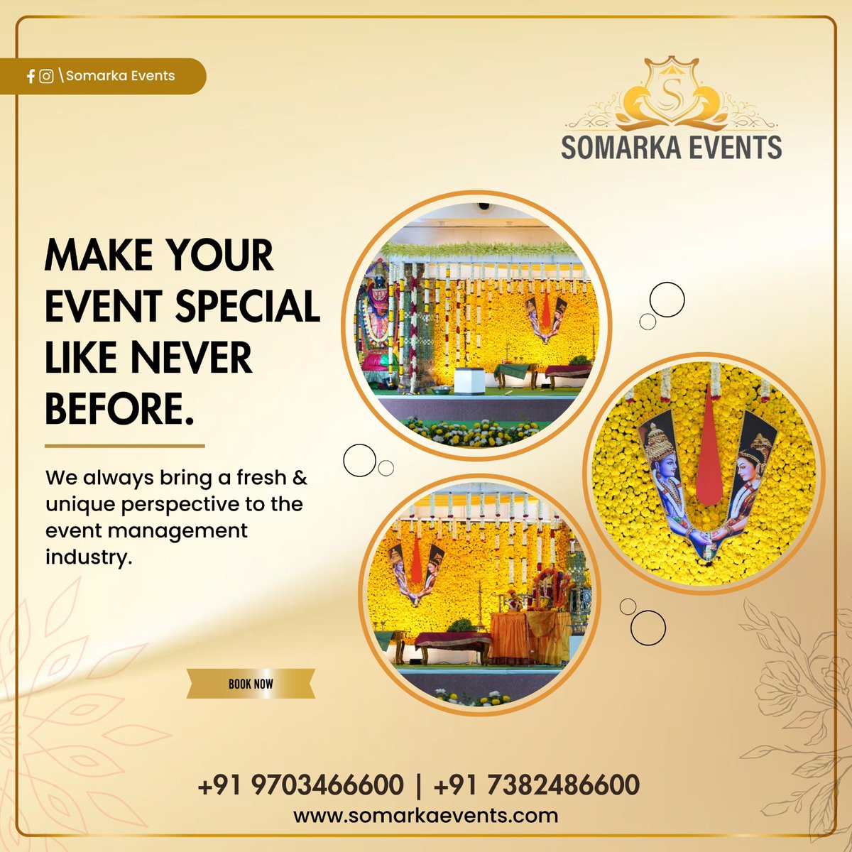 Our latest devotional event setup transcends the ordinary, elevating every moment into a spiritual journey. 

📞 Contact Numbers: +91 97034 66600 | +91 73824 86600

#SomarkaEvents #BestEventDesigners #BestEventOrganisation #BestEventPlanners #EventsinVizag #ThemeParty