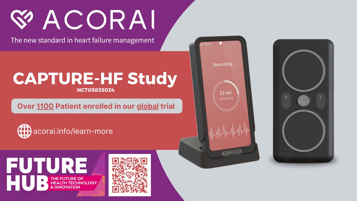 🌟 Exciting news! 🌟 Acroai is reaching new heights and breaking records with the CAPTURE-HF study. With over 1100 patients and a treasure trove of non-invasive sensor data, we are making waves in the world of hemodynamics. 

Want to learn more? Come visit us at ACC Booth #1039