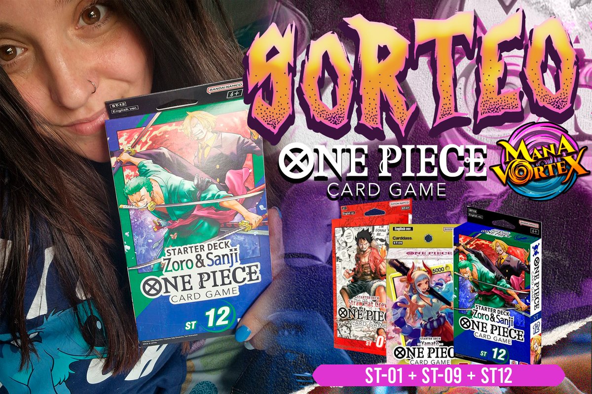 ✨️✨️SORTEO✨️✨️

Por si queréis empezar en One Piece (o ya jugáis) aquí tenéis este sorteo 🤩🤩

COMO PARTICIPAR:

-Sigue a : <a href="/manavortexshop/">Mana Vortex</a> y <a href="/MariluzGarcia3/">Mariluz Garcia</a> 
-Haz RT y FAV a este tweet
-Menciona a un amigo en comentarios

Te lo enviamos a casa (Sólo Europa)

Suerte🍀🍀