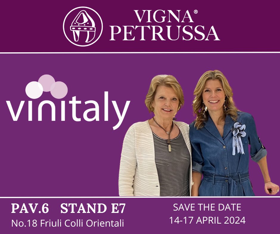 #Vinitaly 2024 is approaching! Join us on April 14-17 at Pav. 6, Stand E7 (#Friuli #ColliOrientali area), booth no.18. Let's raise a glass together with our new vintages! #vignapetrussa #italianwines #schioppettino #refosco #picolit #womanwinemakers @VinitalyTasting #donnedelvino