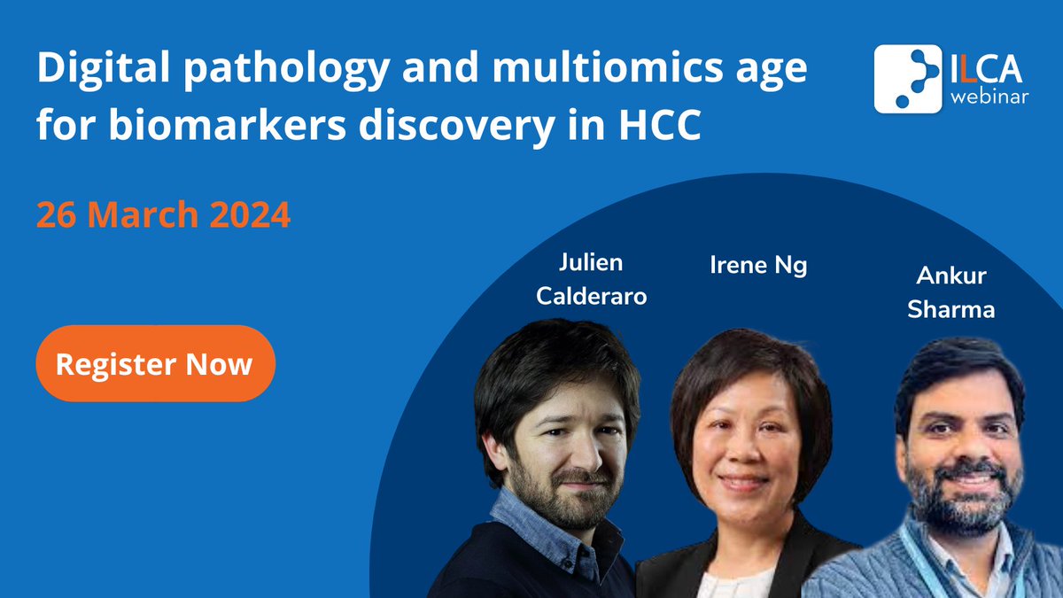 Take the chance to learn more about digital pathology and the multi-omics age for biomarkers discovery in #HCC at today's ILCA #webinar. You still have time to register! ⏰03:00 PM CET 🎫 Free for ILCA members 👉ilca-online.org/education/ilca…