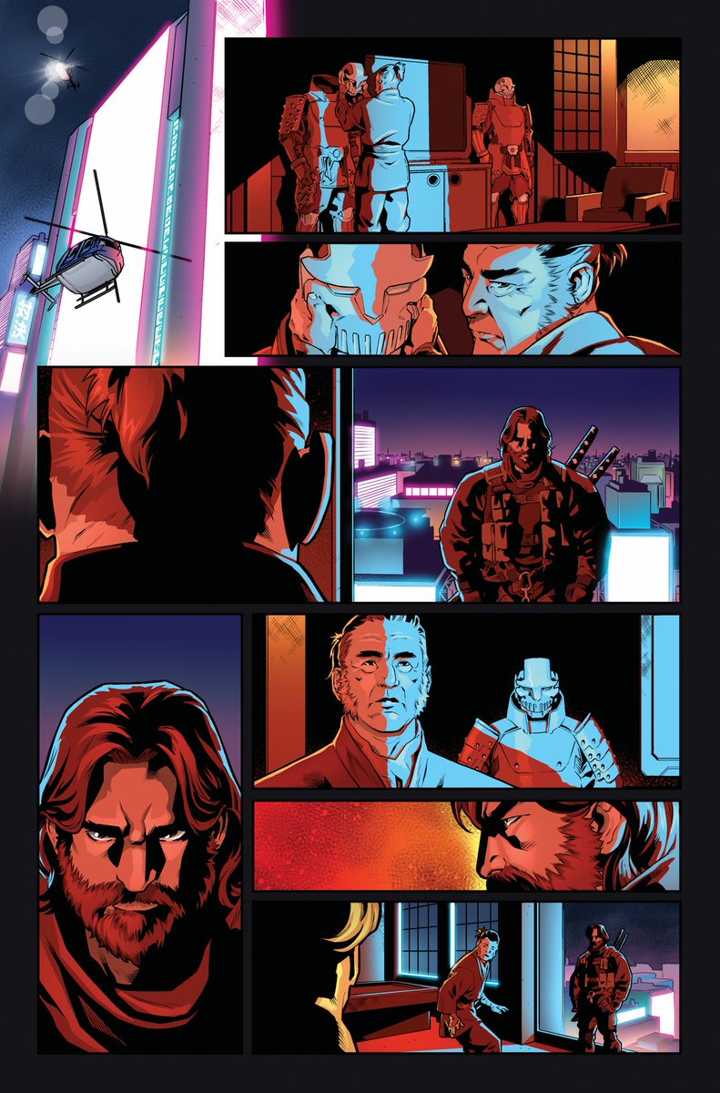 Appreciation Post! @AndrewCramer78 has been knocking it out of the park on Rise Of The Kokin - really bringing all the neon-soaked atmosphere the series needs. Here’s a page from issue 3: a.co/d/3ruxcyC
