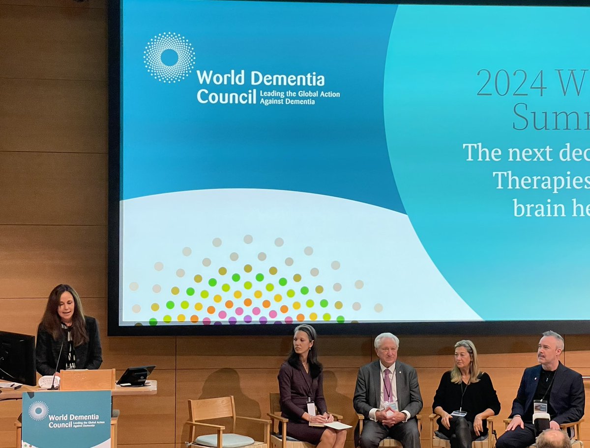 At the @WorldDementia summit 24 @joannepikedrph @future_chris Dame Louise Robinson @IshtarGovia and Laurence Geller debate about the state of post diagnostic support @AlzDisInt @alzheimerassociation