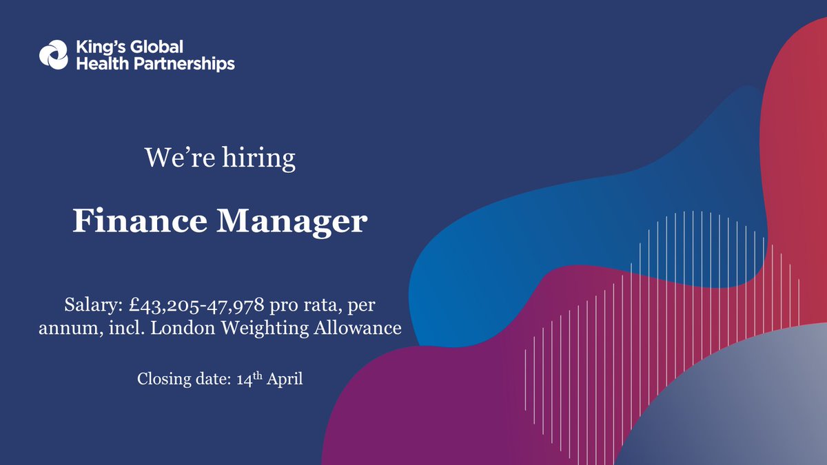 Deadline extended! Fantastic opportunity to lead the development and management of finance systems in our #globalhealth programmes. More info and apply here👇 kcl.ac.uk/jobs/086505-fi… #HSS #HealthSystemsStrengthening #global #health @GHJobsUK