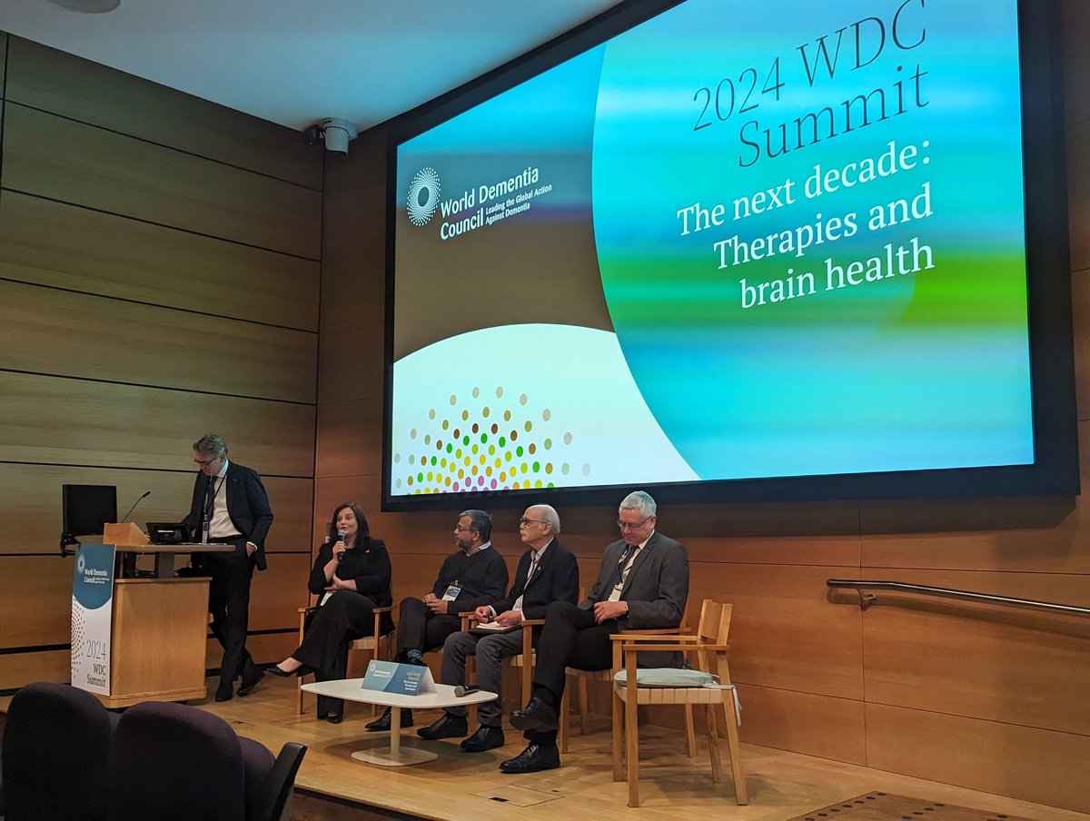 It is fantastic to be @WorldDementia 2024 summit talking about the future of dementia research. A quote I liked 'we over estimate what we can achieve in 12 months but underestimate what we can achieve in 10 years'. There is no doubt this is an exciting time in dementia research.