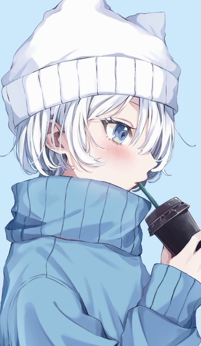 「blue eyes drinking」 illustration images(Latest)