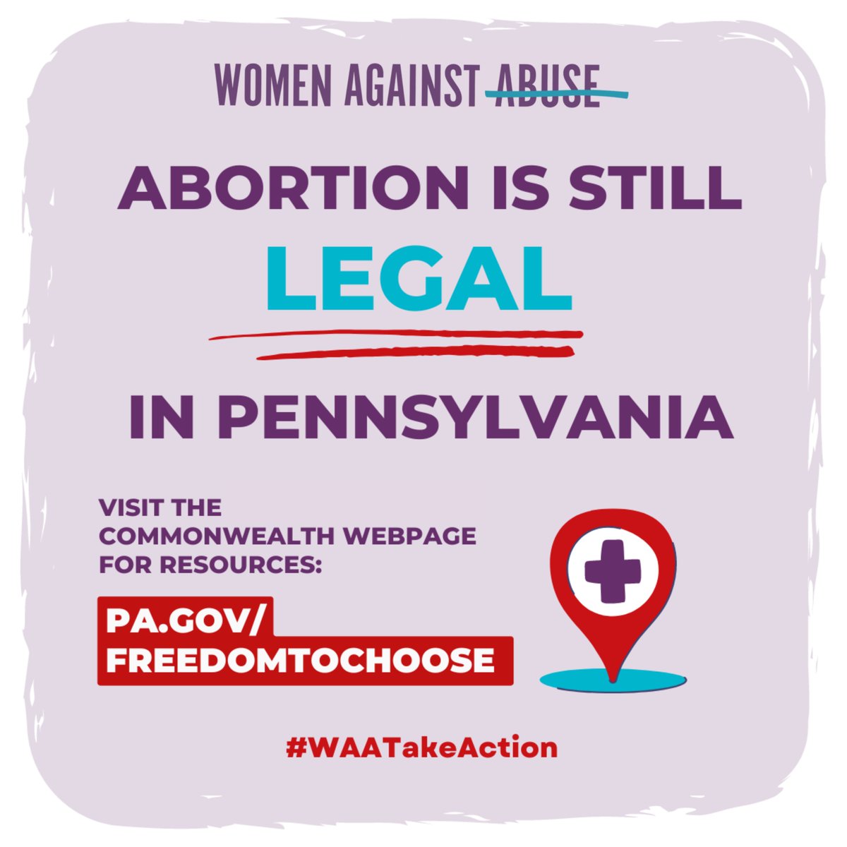 Say it loudly: abortion is healthcare! Stay updated and access resources for abortion care in Pennsylvania on the Commonwealth's new web page: pa.gov/freedomtochoos… #WAATakeAction