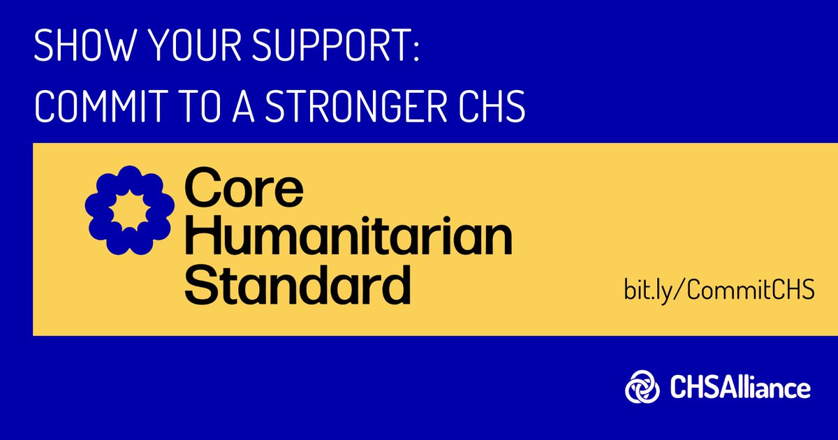 CHS_Alliance's tweet image. 📢With the launch of the stronger #CoreHumanitarianStandard, it is now time for aid orgs everywhere to commit to the CHS.

✍️Sign up so more #people affected by crisis can expect principled and #accountable aid that respects their #rights &amp;amp; #dignity. 

👉 bit.ly/CommitCHS