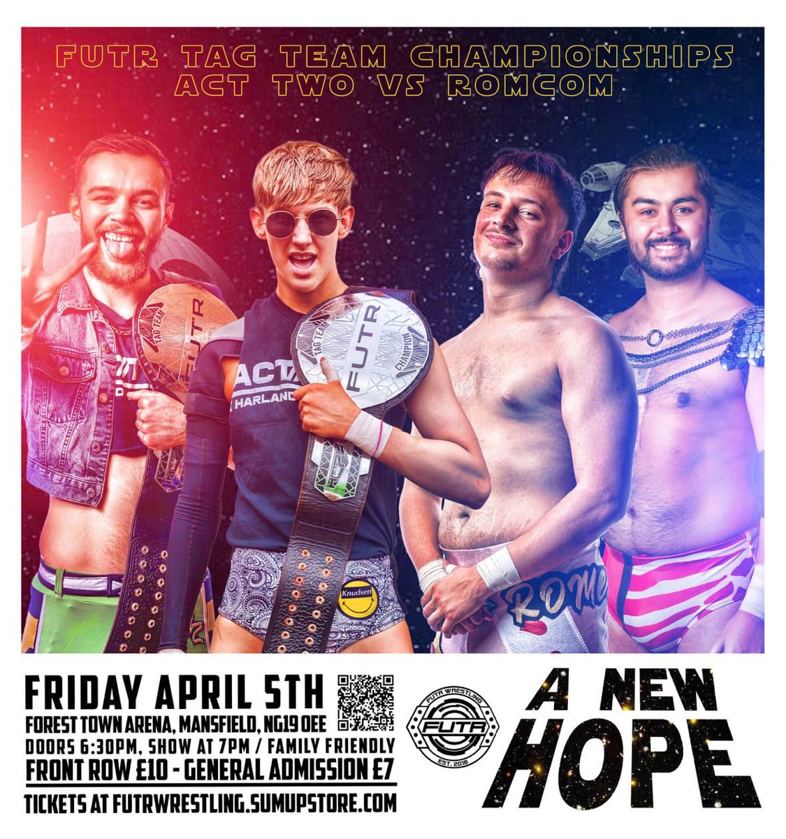 This is a polite reminder that this is happening April 5th at @FutrWrestling.

I am so incredibly excited to have this little battle. We promise to absolutely blow the roof off the gaff. Pinky promise. 

Buy tickets here: futrwrestling.sumupstore.com/category/mansf…