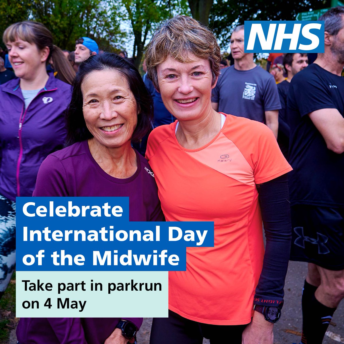 Join me and take part in your local @parkrunUK event on 4 May to mark International Day of the Midwife #IDM2024 💙 You can walk, jog, run or volunteer as we recognise and thank #teamCMidO midwives. Find out more in this blog from me and @CNOEngland: england.nhs.uk/blog/celebrate…